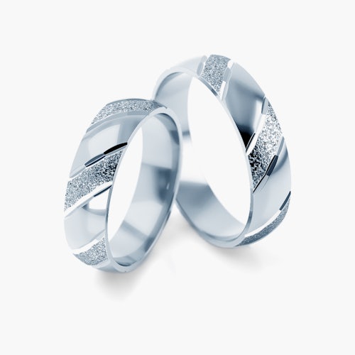 Obrączki ślubne: białe złoto, półokrągłe, 4,3 mm